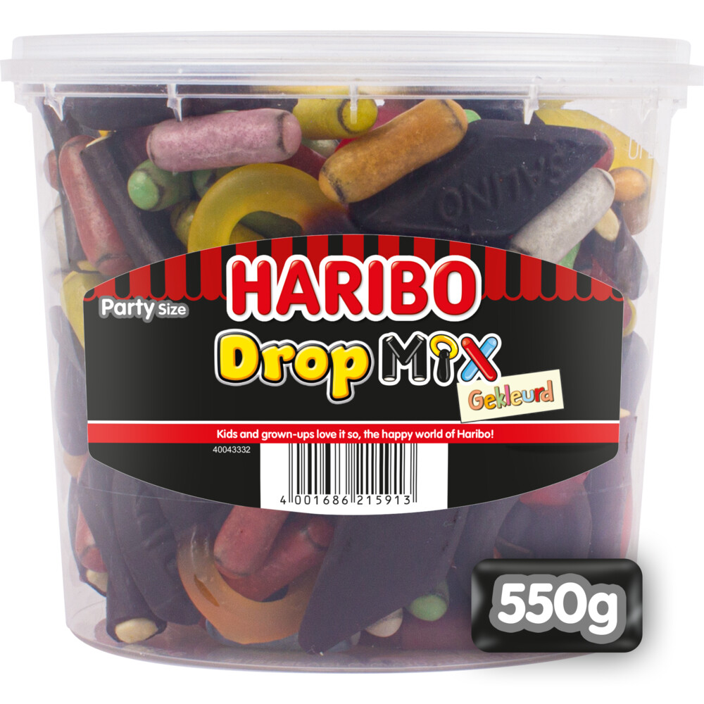 Haribo Dropmix Gekleurd Party 550 gr