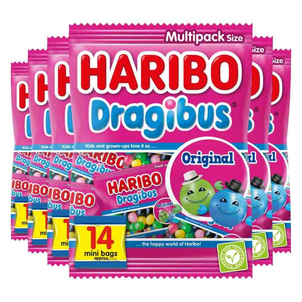 6x Haribo Dragibus Original Uitdeelzakjes 350 gr