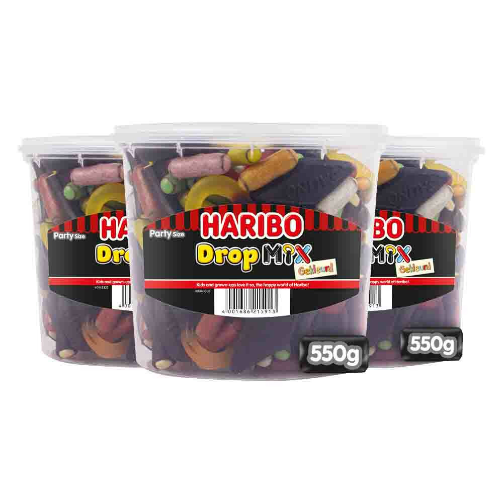 3x Haribo Dropmix Gekleurd Party 550 gr