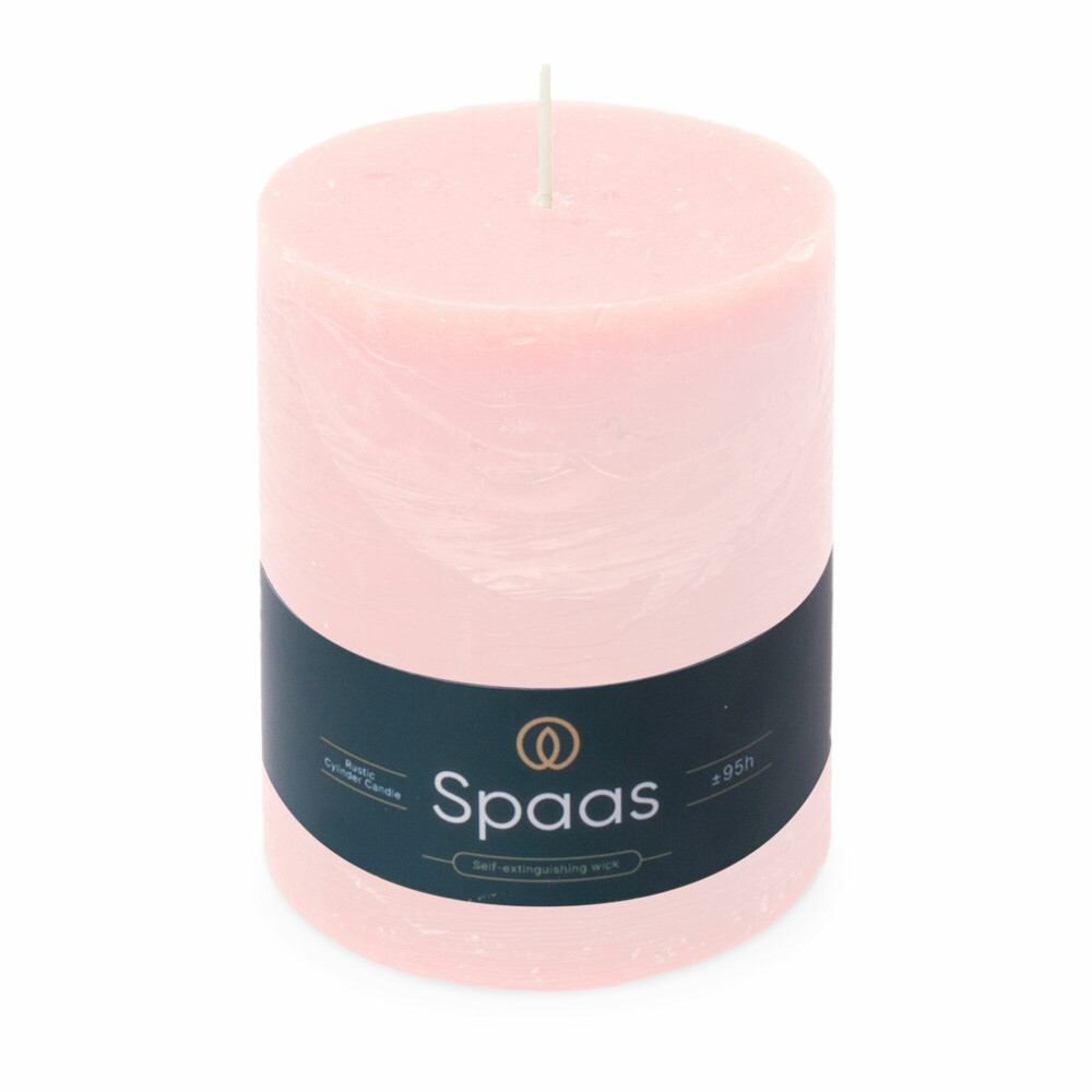 SPAAS Rustieke Pillarkaars± 95 branduren Lichtroze