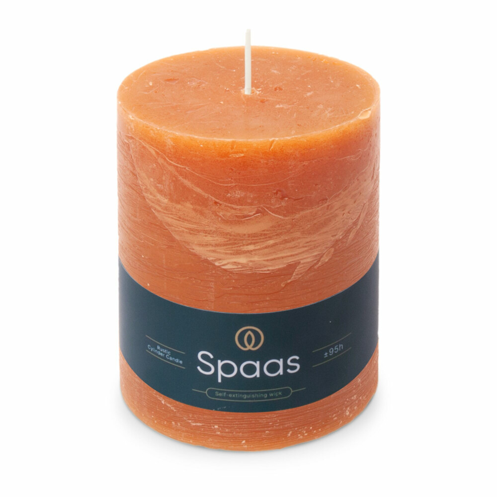 SPAAS Rustieke Pillarkaars± 95 branduren Oranje