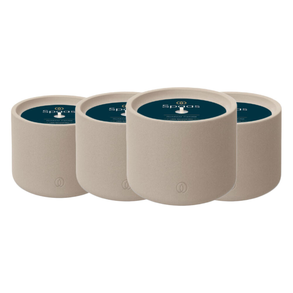 4x SPAAS Urban Flame Buitenkaars cementlook ± 15 branduren