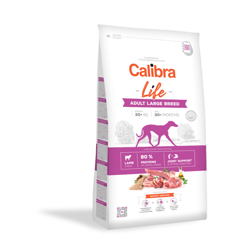 Calibra Life Hypoallergenic Adult Large Hondenvoer Lam & Rijst 12 kg