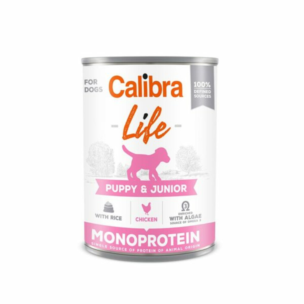 6x Calibra Life Puppy & Junior Hondenvoer Nat Kip 400 gr