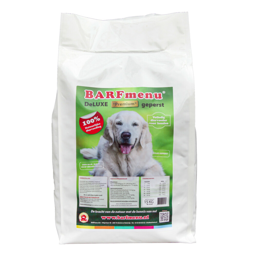 BARFmenu Hondenvoer Deluxe Premium Geperst 15 kg