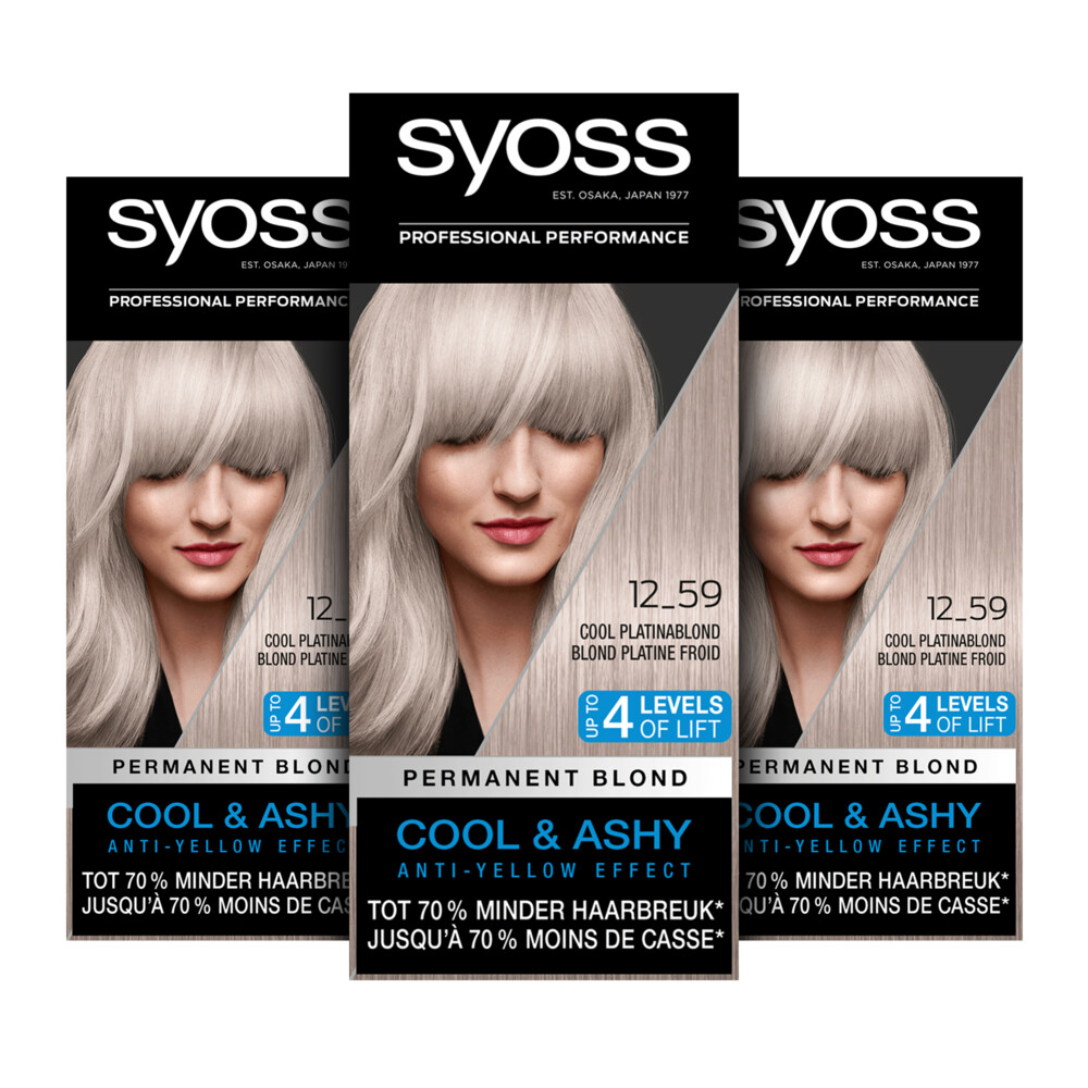 3x Syoss Cool Blonds Haarverf 12-59 Cool Platinum