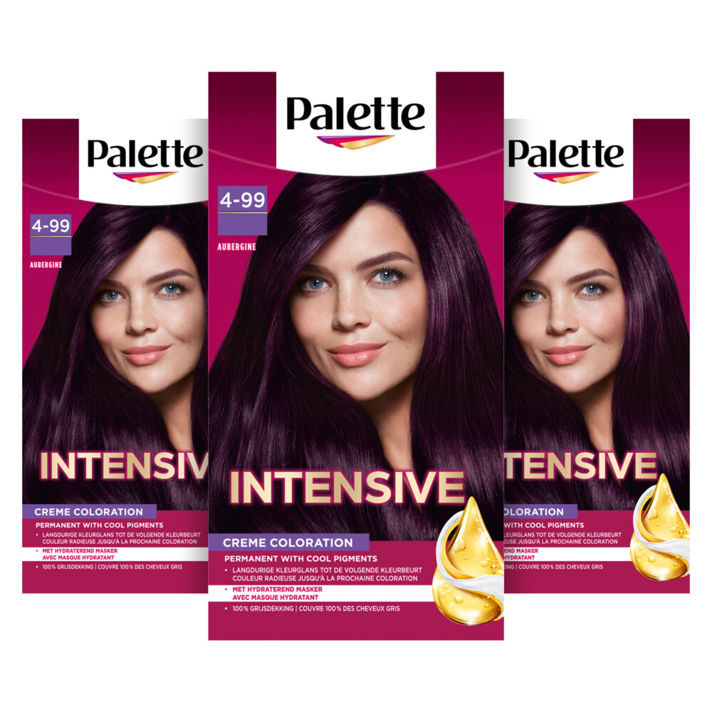 3x Poly Palette Intensive Creme Haarkleuring 4-99 Aubergine