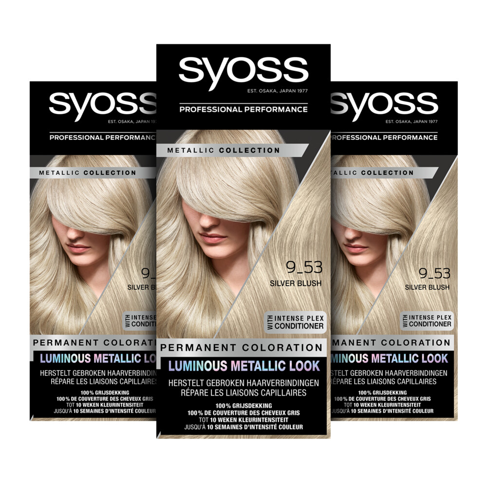 3x Syoss Metallics Haarverf 9-53 Silver Blush