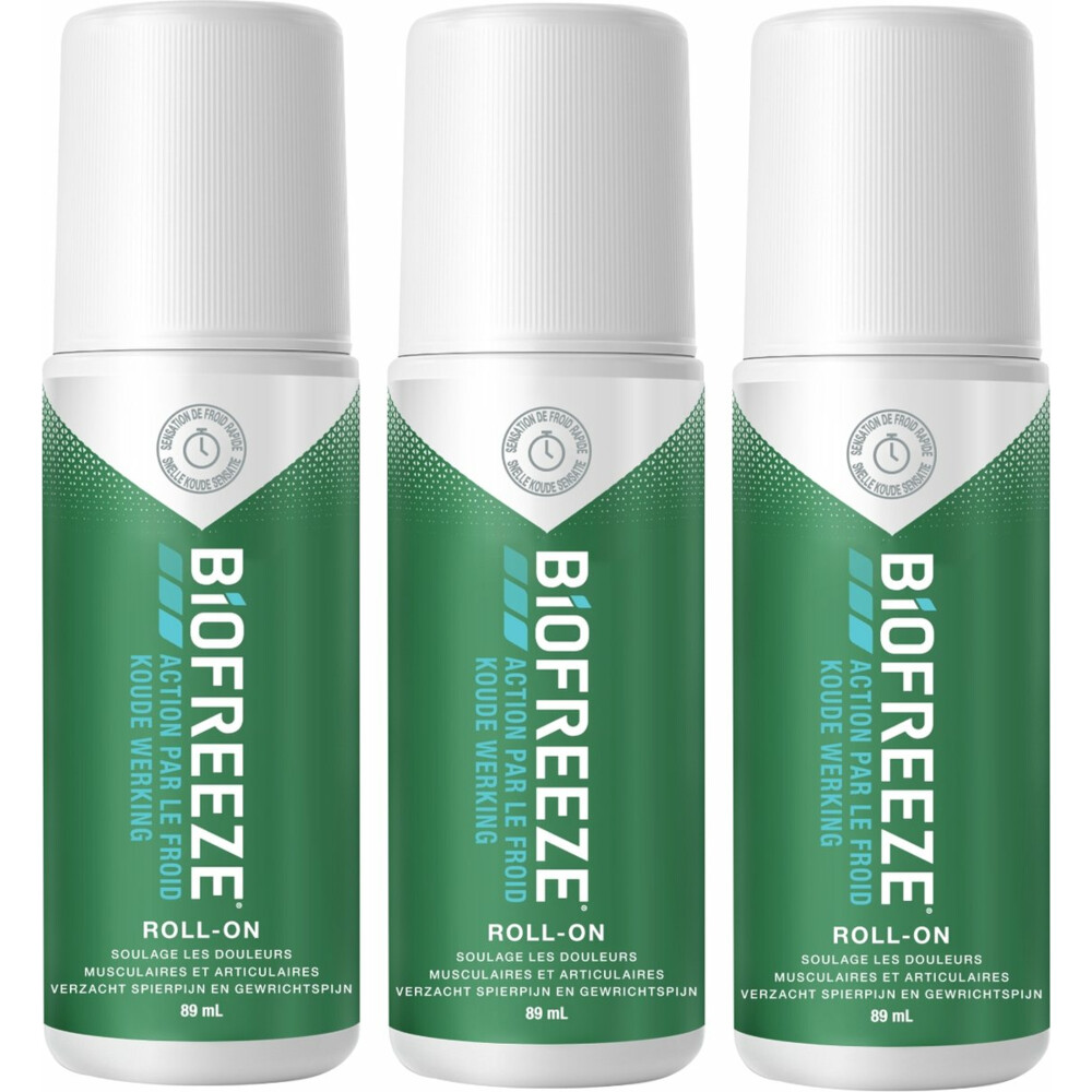 3x Biofreeze Cold Action Gel Roller 84 gr