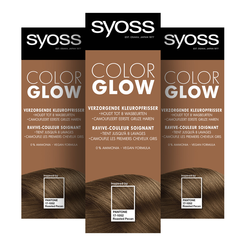 3x Syoss Color Glow Kleuropfrisser Roasted Pecan 100 ml