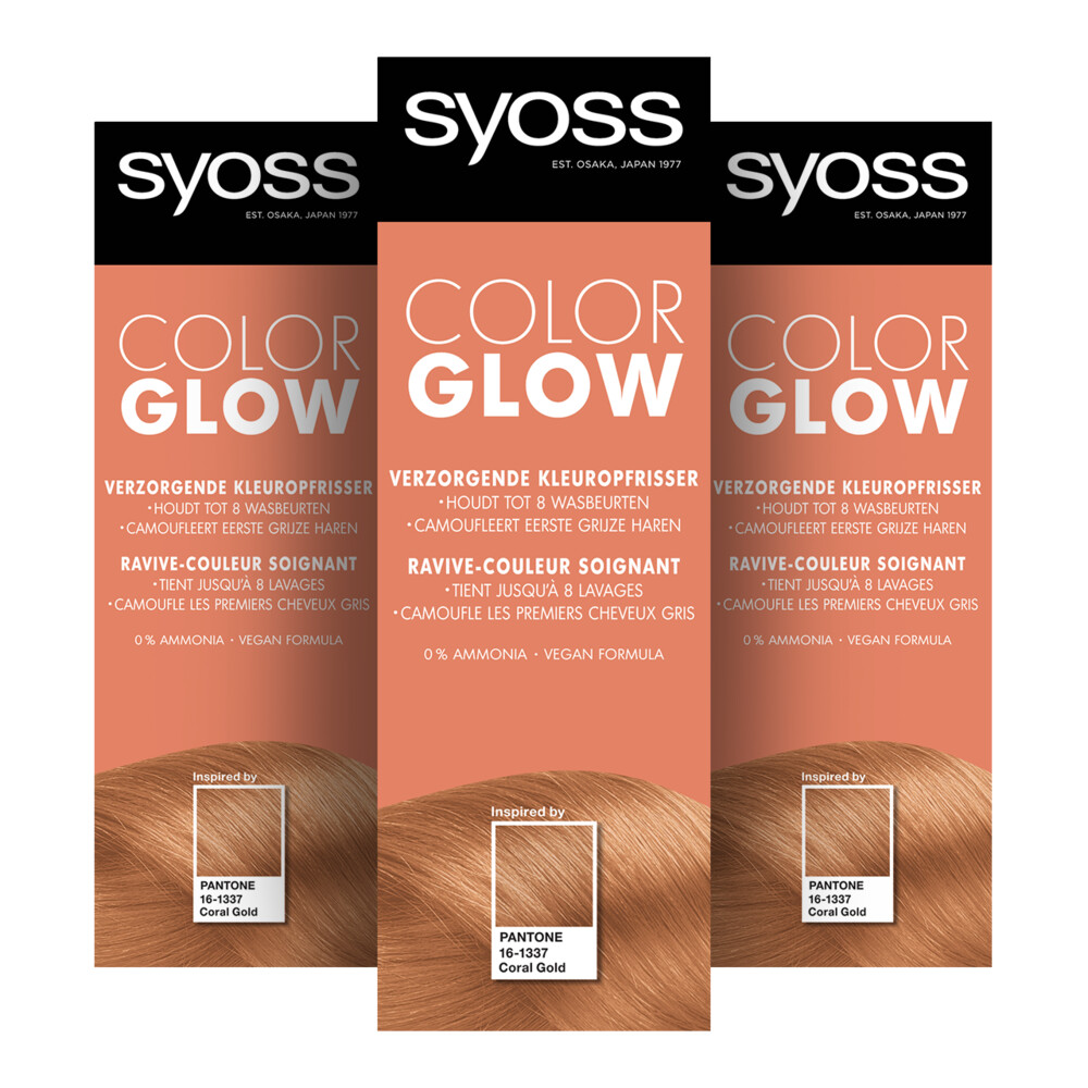 3x Syoss Color Glow Kleuropfrisser Coral Gold 100 ml