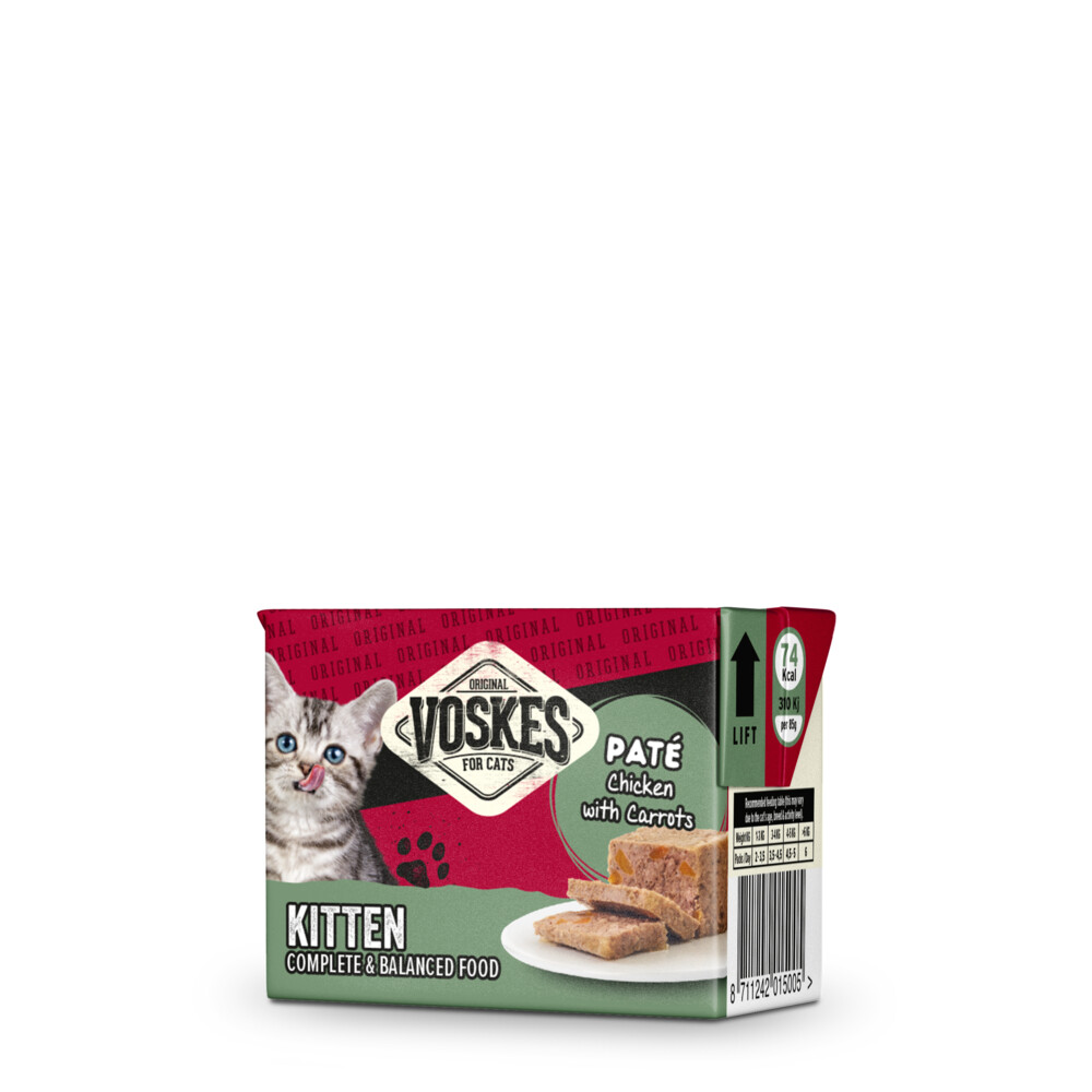 Voskes Original Paté Kitten Kip met Wortelen 85 gr