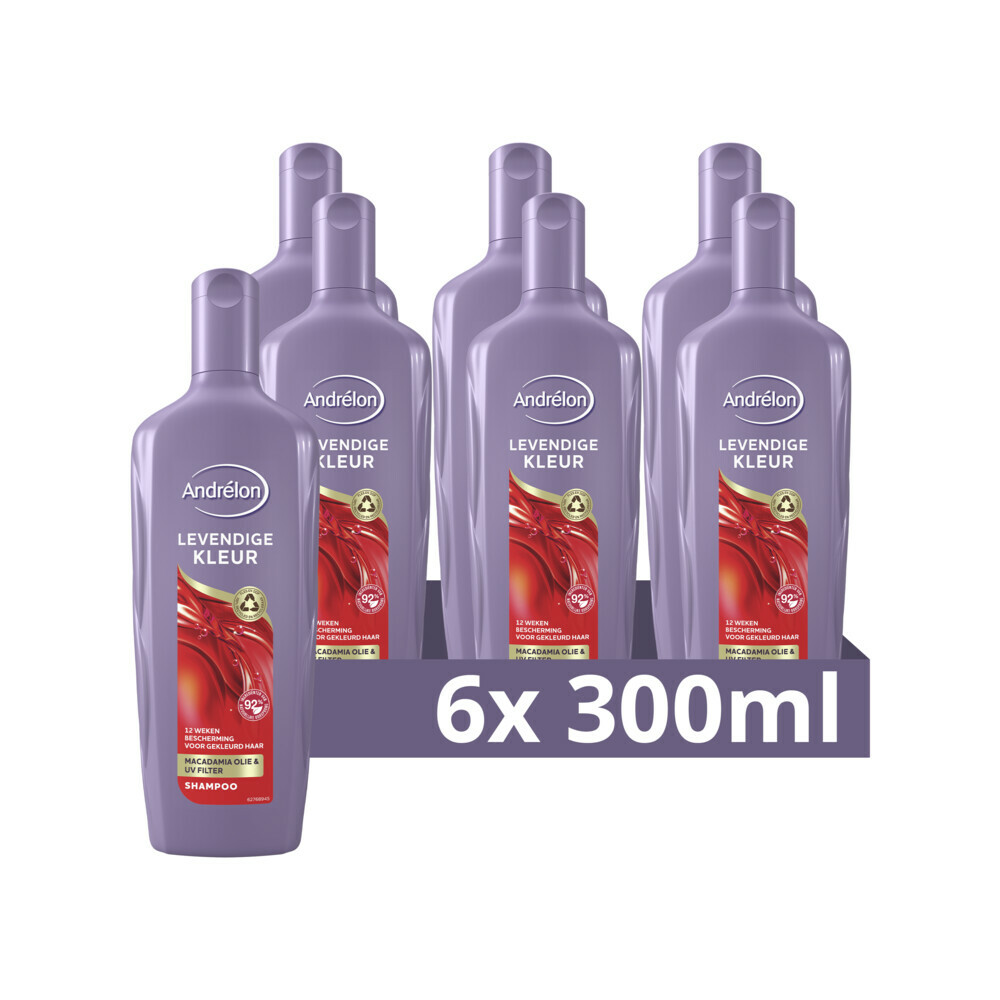 6x Andrelon Shampoo Levendige Kleur 300 ml