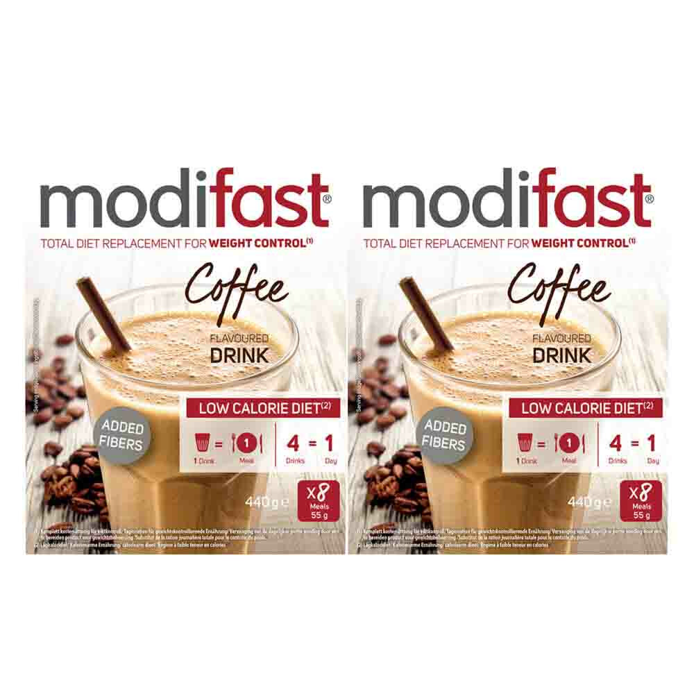 2x Modifast Intensive Milkshake Koffie 8 x 55 gr