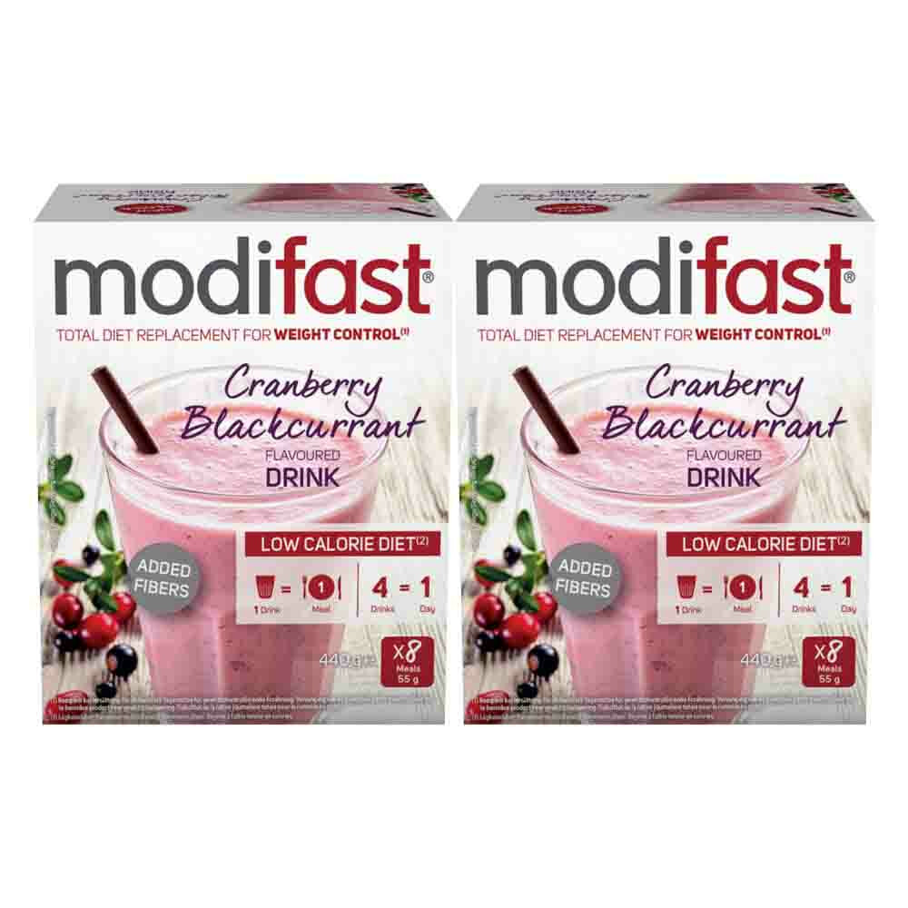 2x Modifast Intensive Milkshake Cranberry 8 x 55 gr