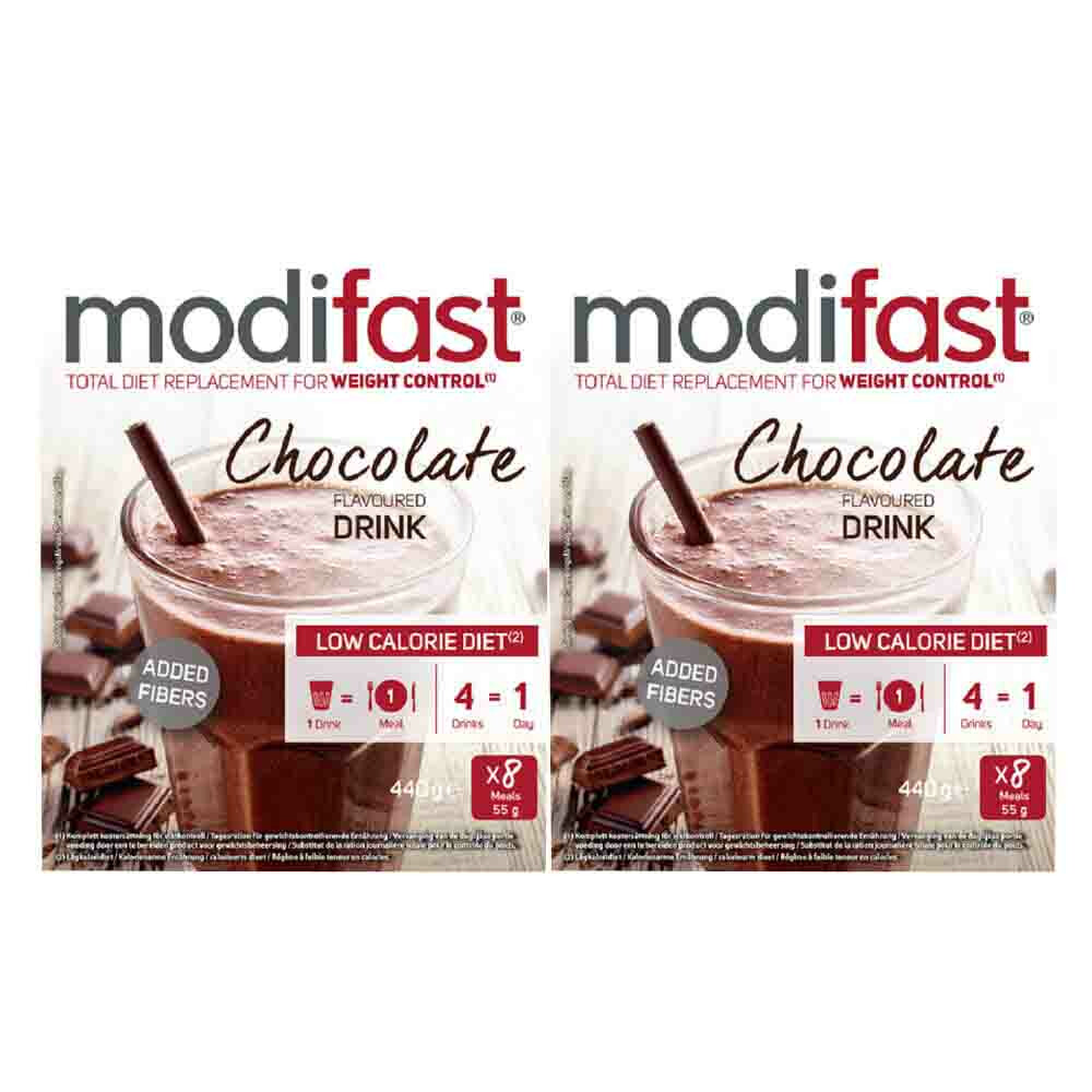 2x Modifast Intensive Milkshake Chocolade 8 x 55 gr
