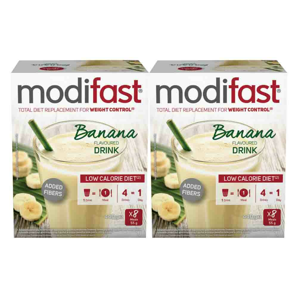2x Modifast Intensive Milkshake Banaan 8 x 55 gr