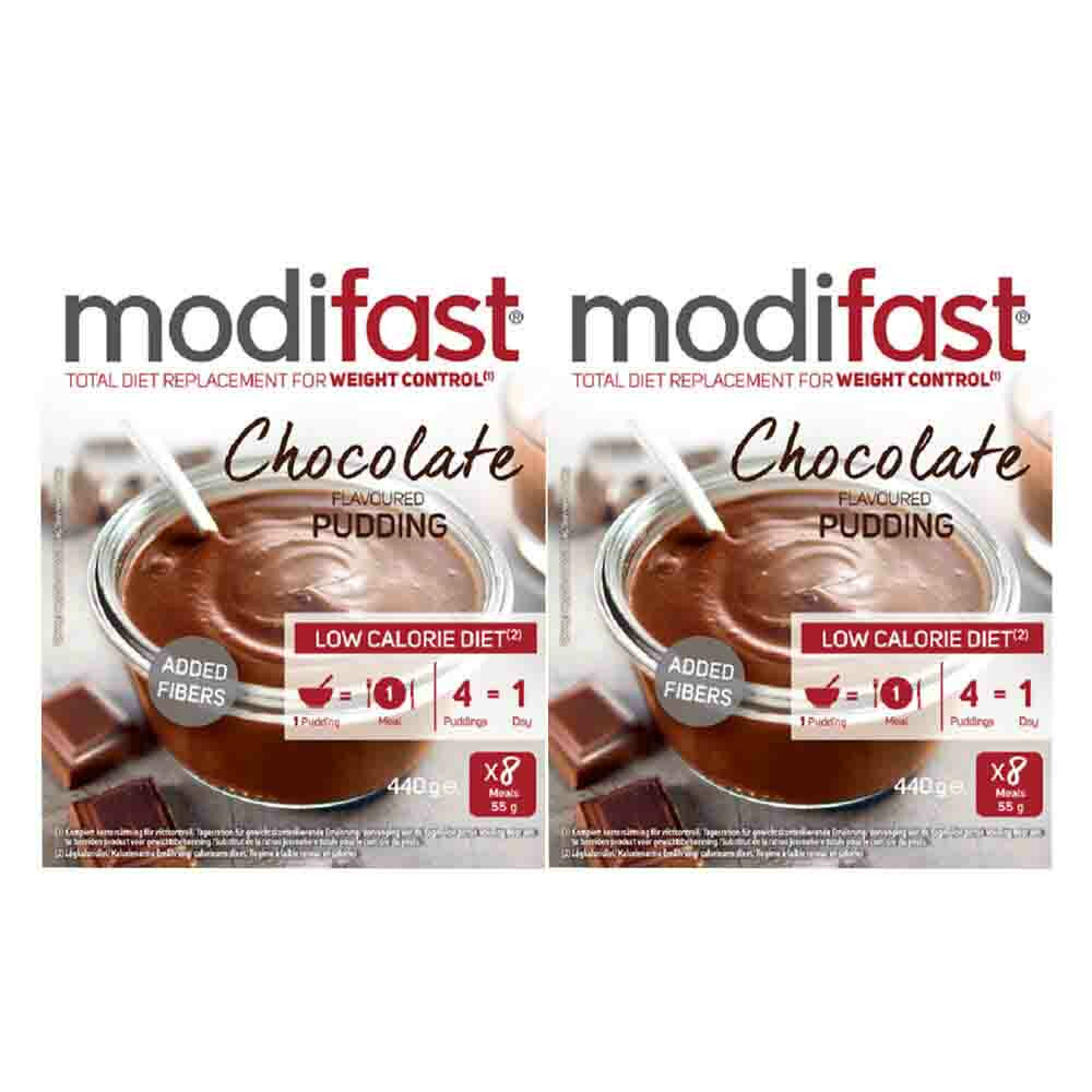 2x Modifast Intensive Pudding Chocolade 8 x 55 gr