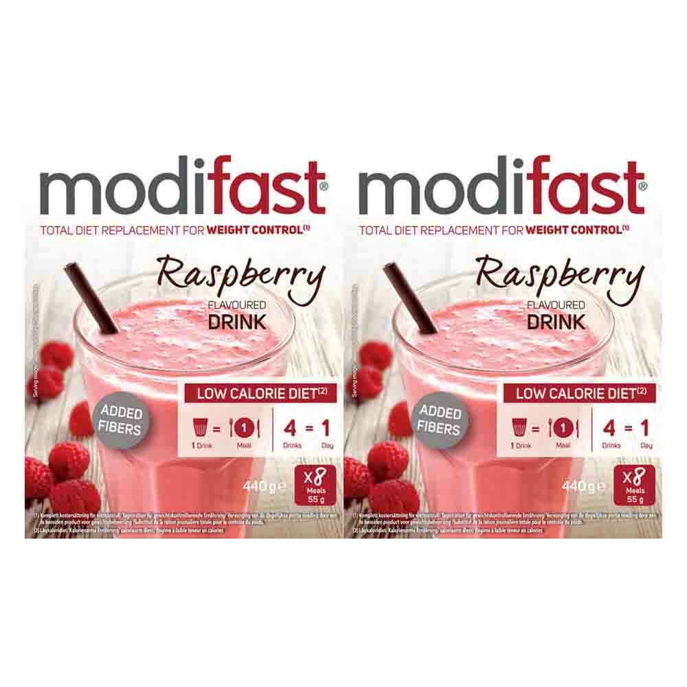 2x Modifast Intensive Milkshake Raspberry 8 x 55 gr