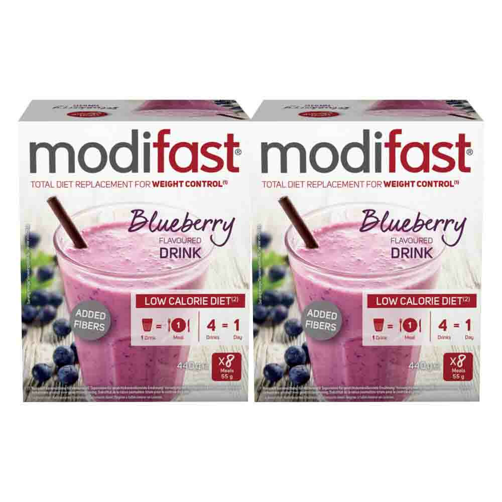 2x Modifast Intensive Milkshake Blueberry 8 x 55 gr
