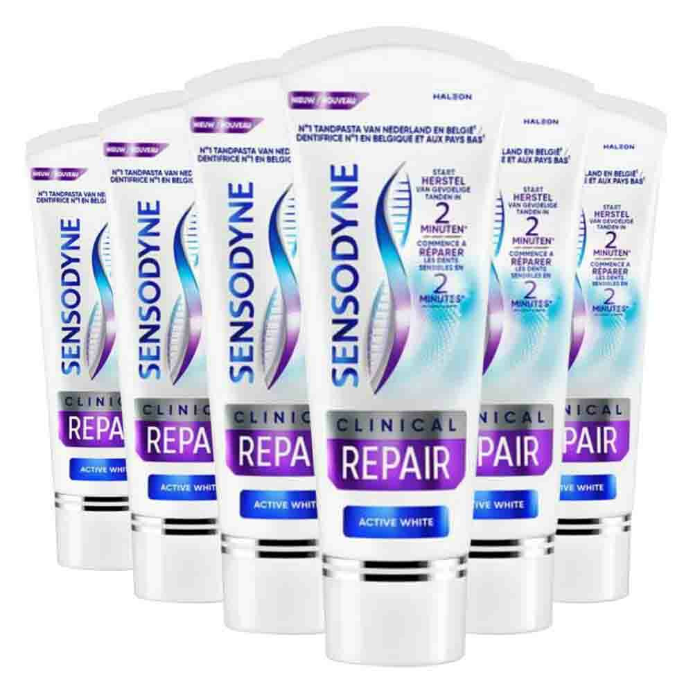 6x Sensodyne Tandpasta Clinical Repair Active White 75 ml