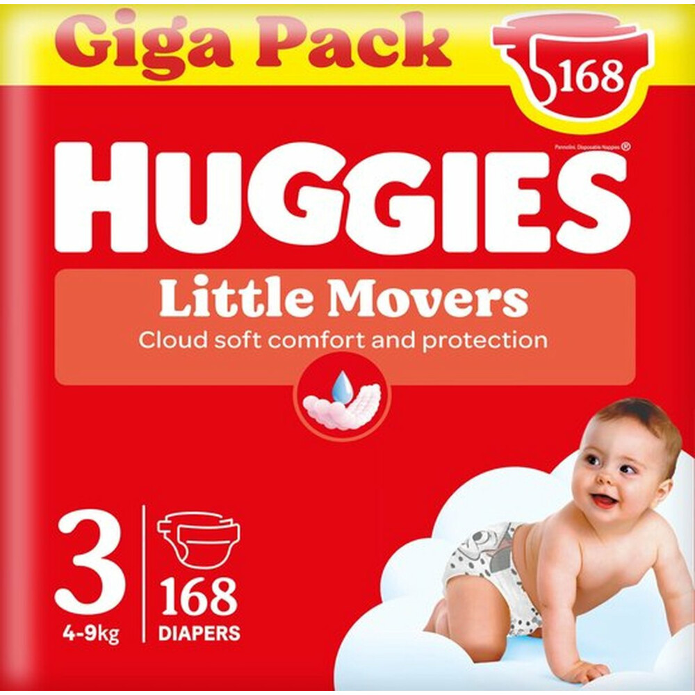 3x Huggies Little Movers Luiers Maat 3 (4 9 kg) 56 stuks