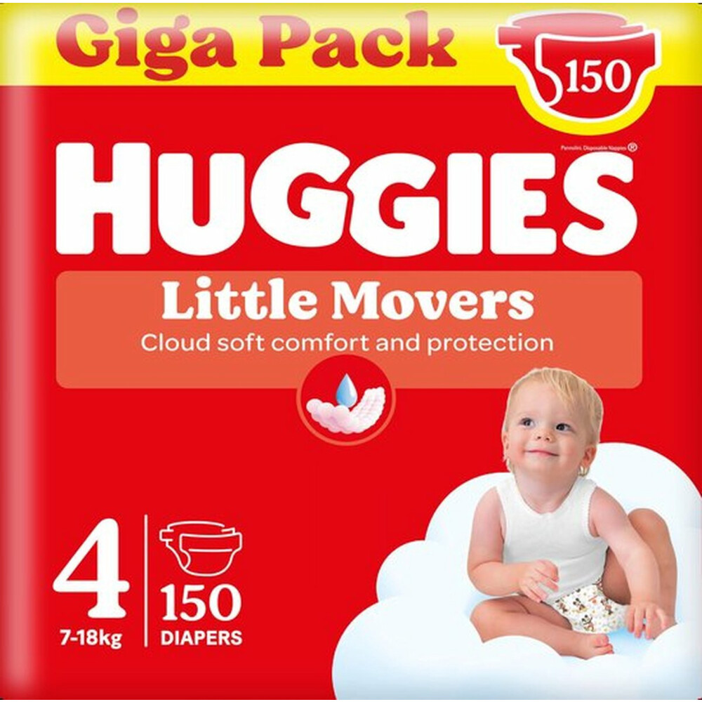 3x Huggies Little Movers Luiers Maat 4 (7 18 kg) 50 stuks