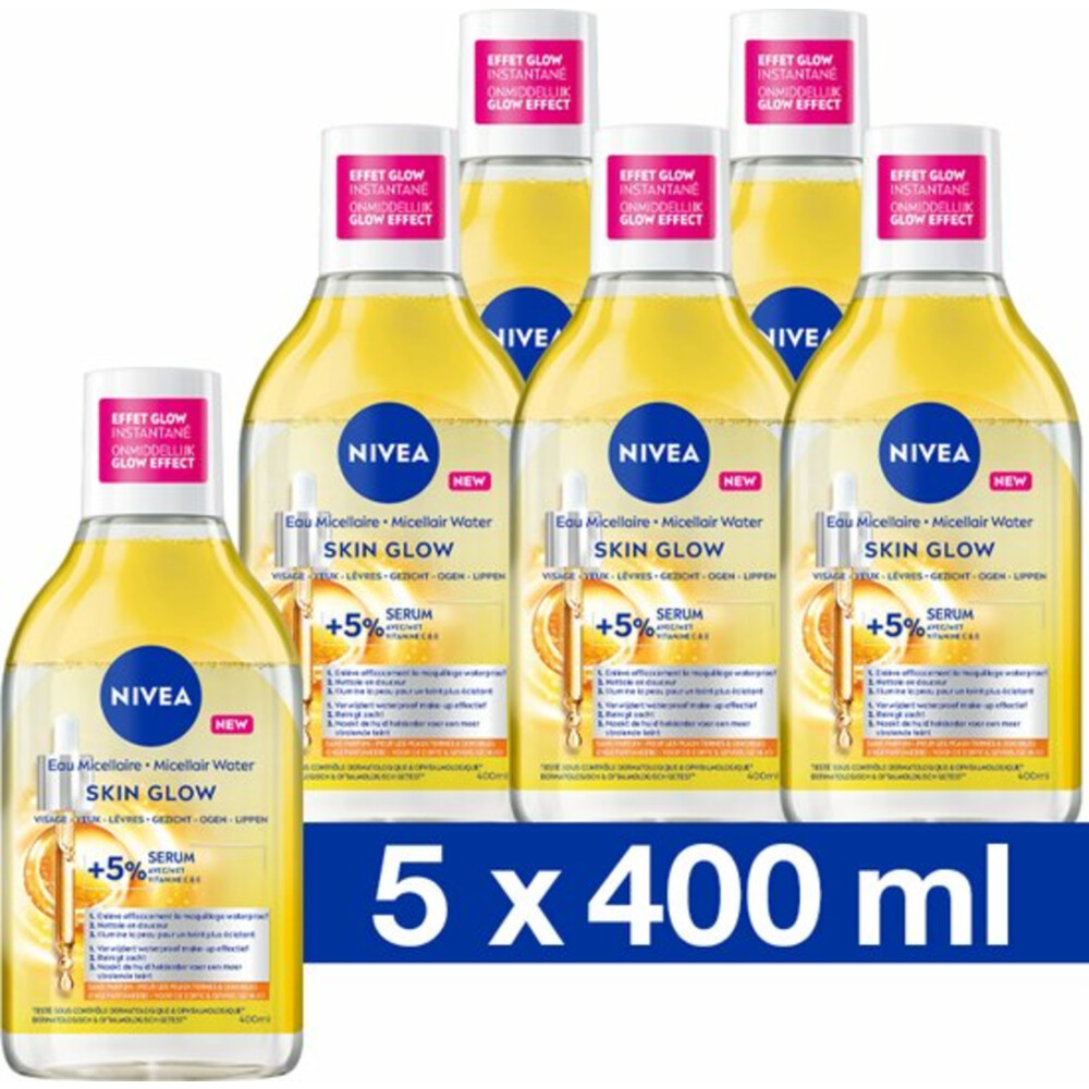 5x Nivea Serum-Infused Micellair Water Glow 400 ml