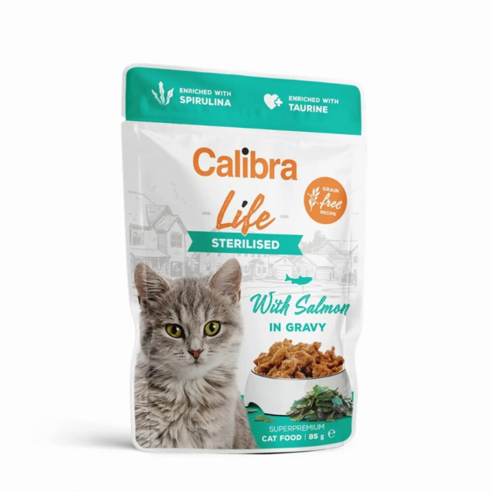 Calibra Life Sterilised Kattenvoer Nat Zalm in Gelei 28 x 85 gr