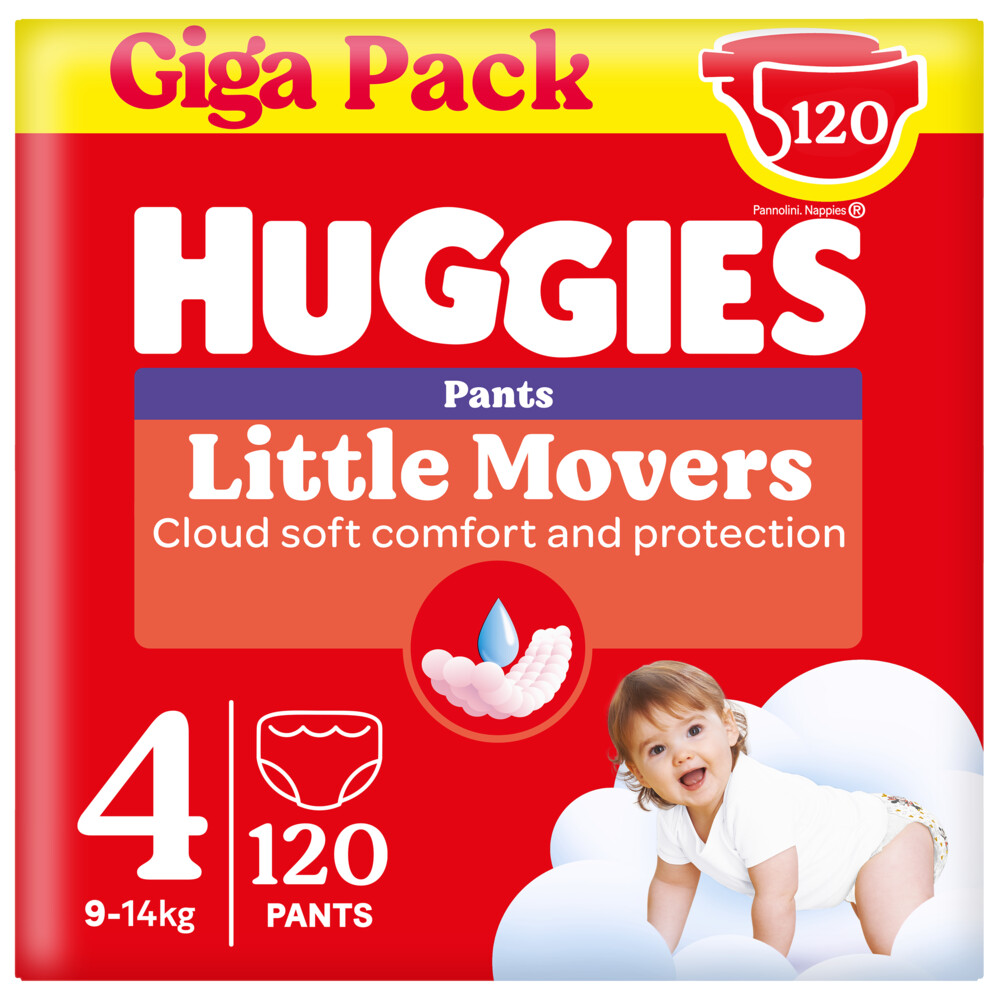 Huggies Little Movers Luierbroekjes Maat 4 (9 14 kg) 120 stuks