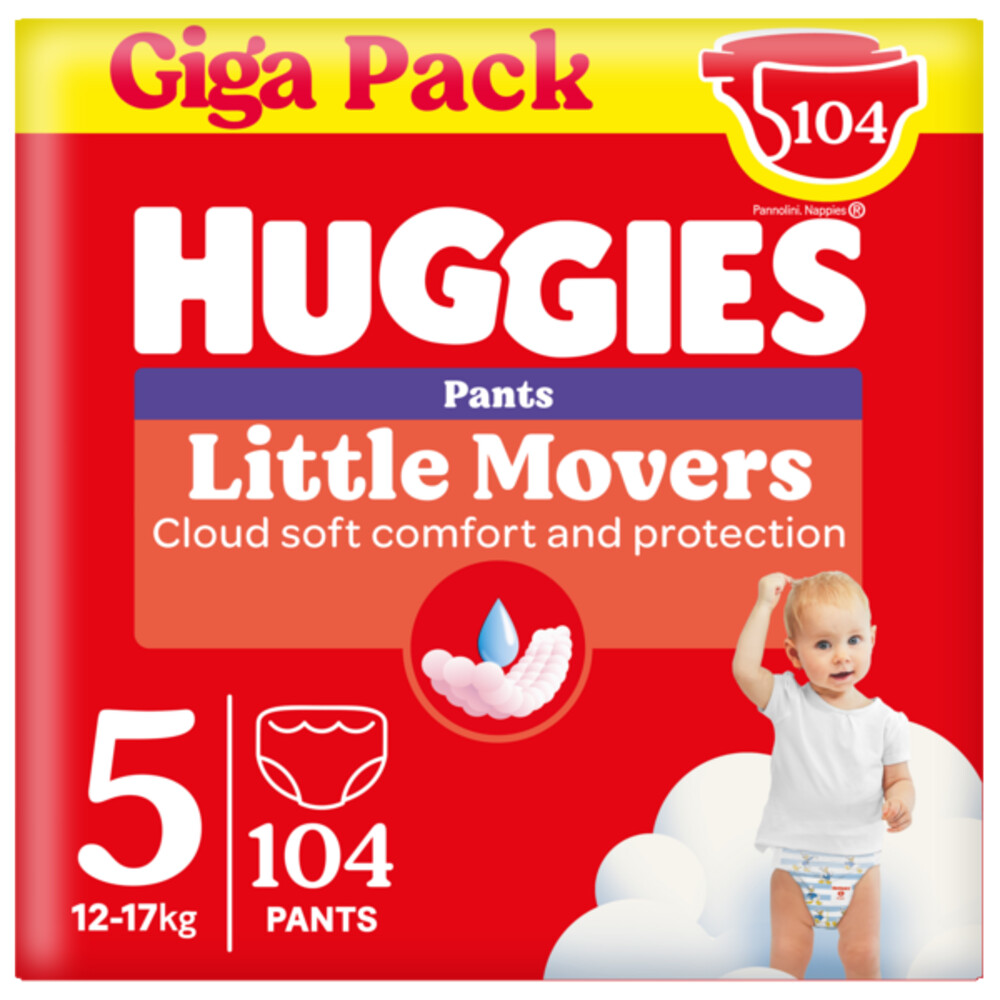 Huggies Little Movers Luierbroekjes Maat 5 (12 17 kg) 104 stuks