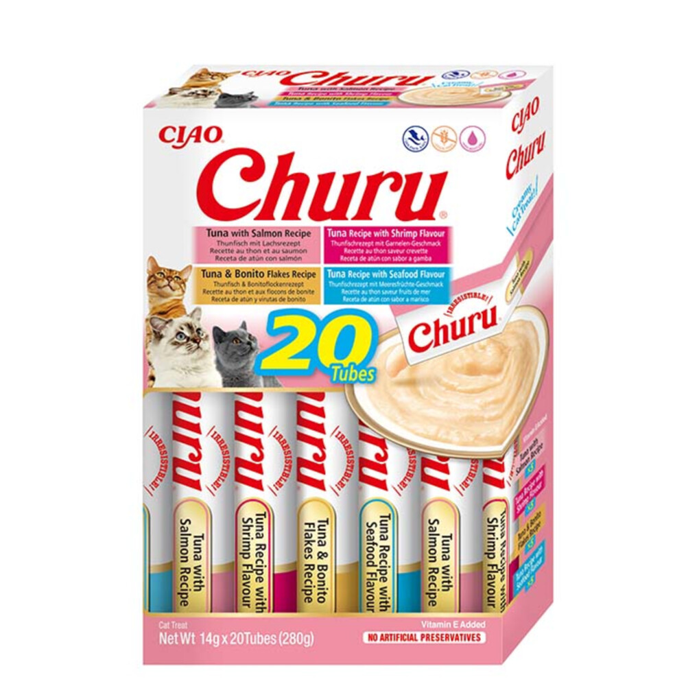 Ciao Churu Kattensnack Multipack Tuna Seafood 20 x 14 gr