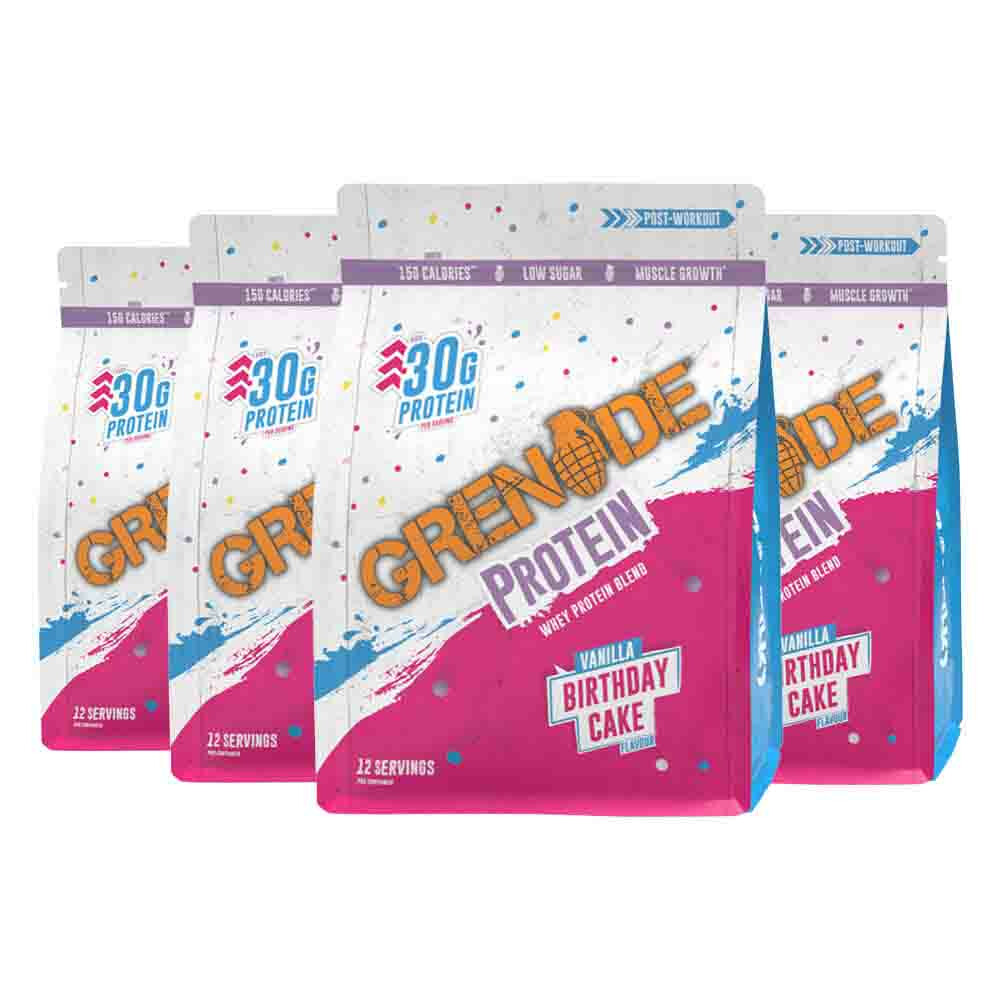 4x Grenade Protein Powder Birthday Cake 480 gr