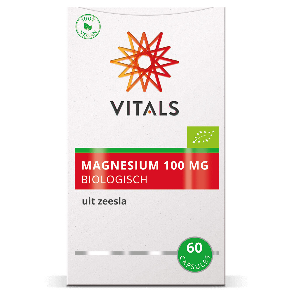Gratis Verzending: 2x Vitals Magnesium Biologisch 100mg 60 capsules
