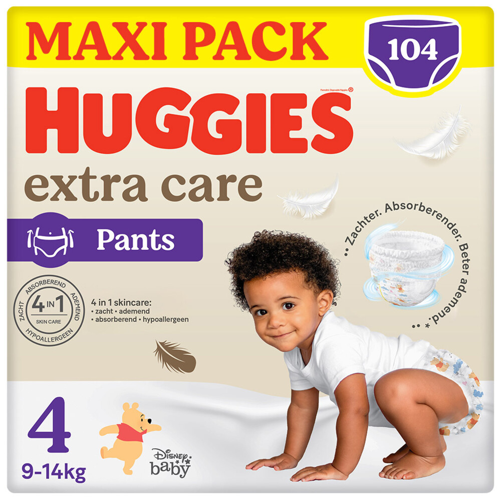 4x Huggies Extra Care Pants Maat 4 (9 14 kg) 26 stuks