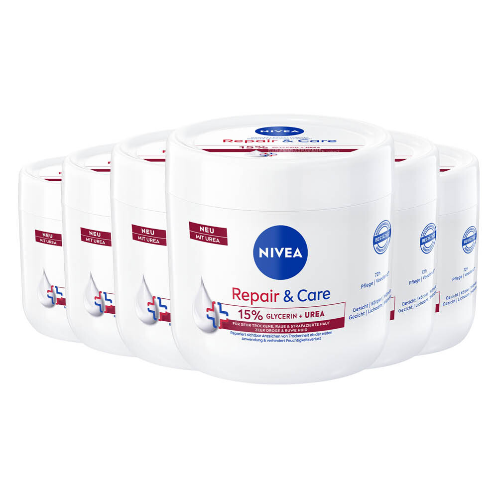 6x NIVEA Repair&Care Bodycrème Urea 400 ml