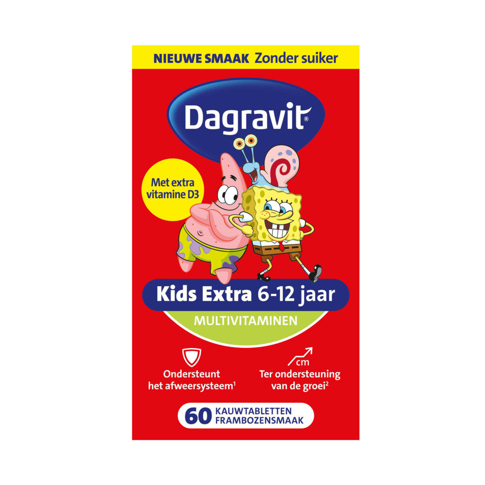 Dagravit Multivitamine Kids Xtra 6-12 Jaar Spongebob 60 kauwtabletten