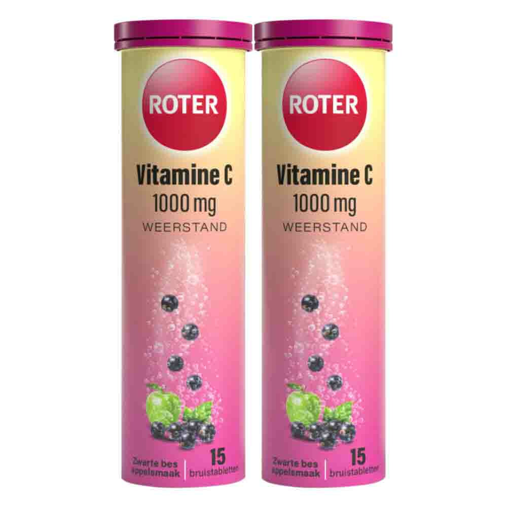 Gratis Verzending: 2x Roter Vitamine C 1000 mg Appel- Zwarte Bes 15 bruistabletten