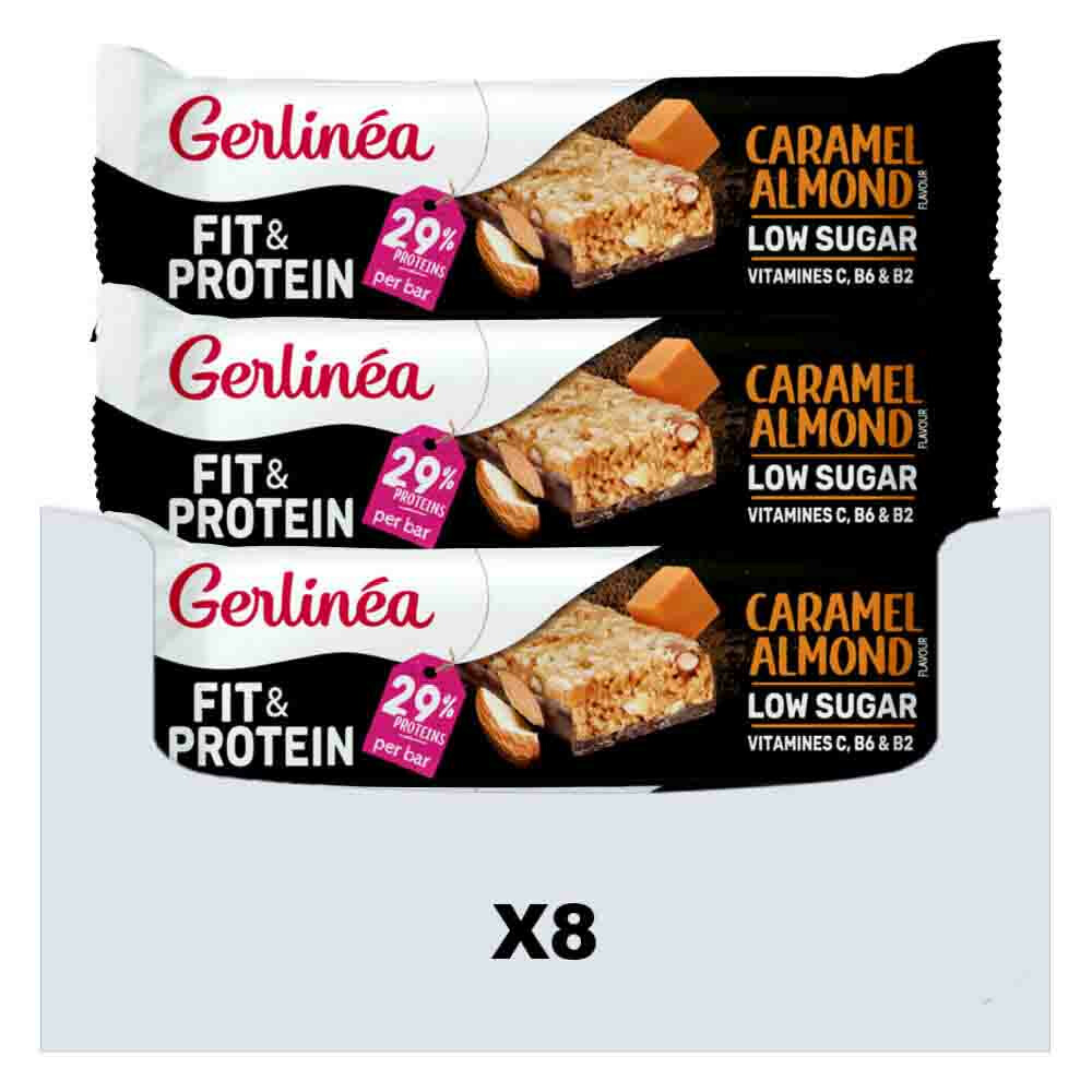 8x Gerlinea Fit&Protein Reep Caramel Almond 45 gr