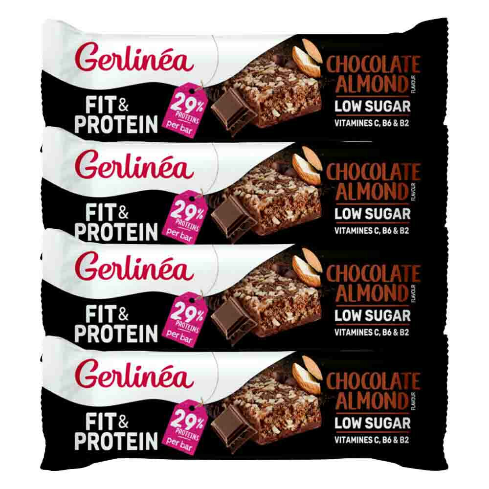 4x Gerlinea Fit&Protein Reep Chocolate Almond 45 gr