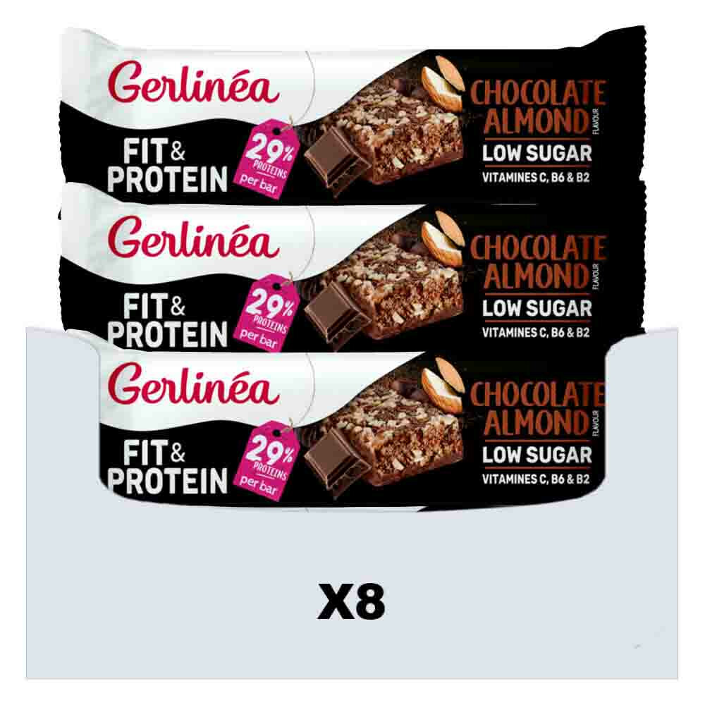 8x Gerlinea Fit&Protein Reep Chocolate Almond 45 gr