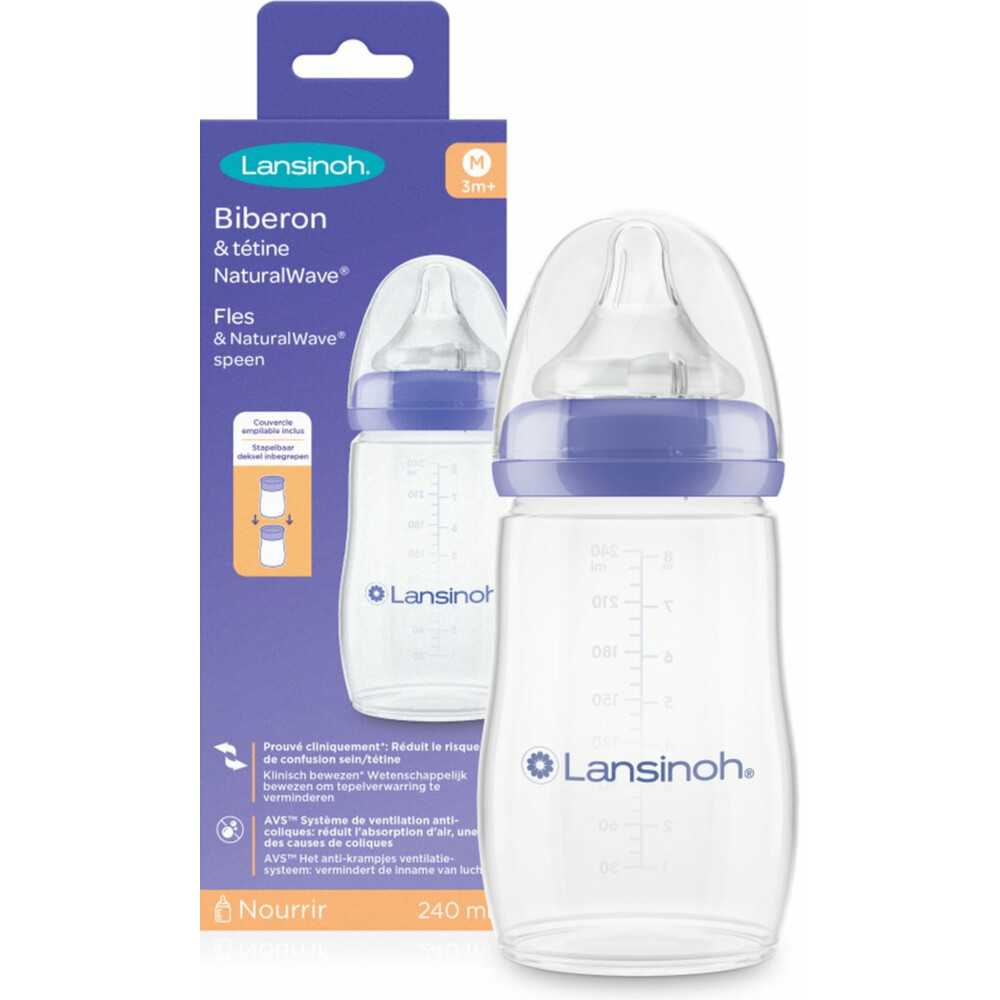Lansinoh Drinkfles&NaturalWave Speen 240 ml