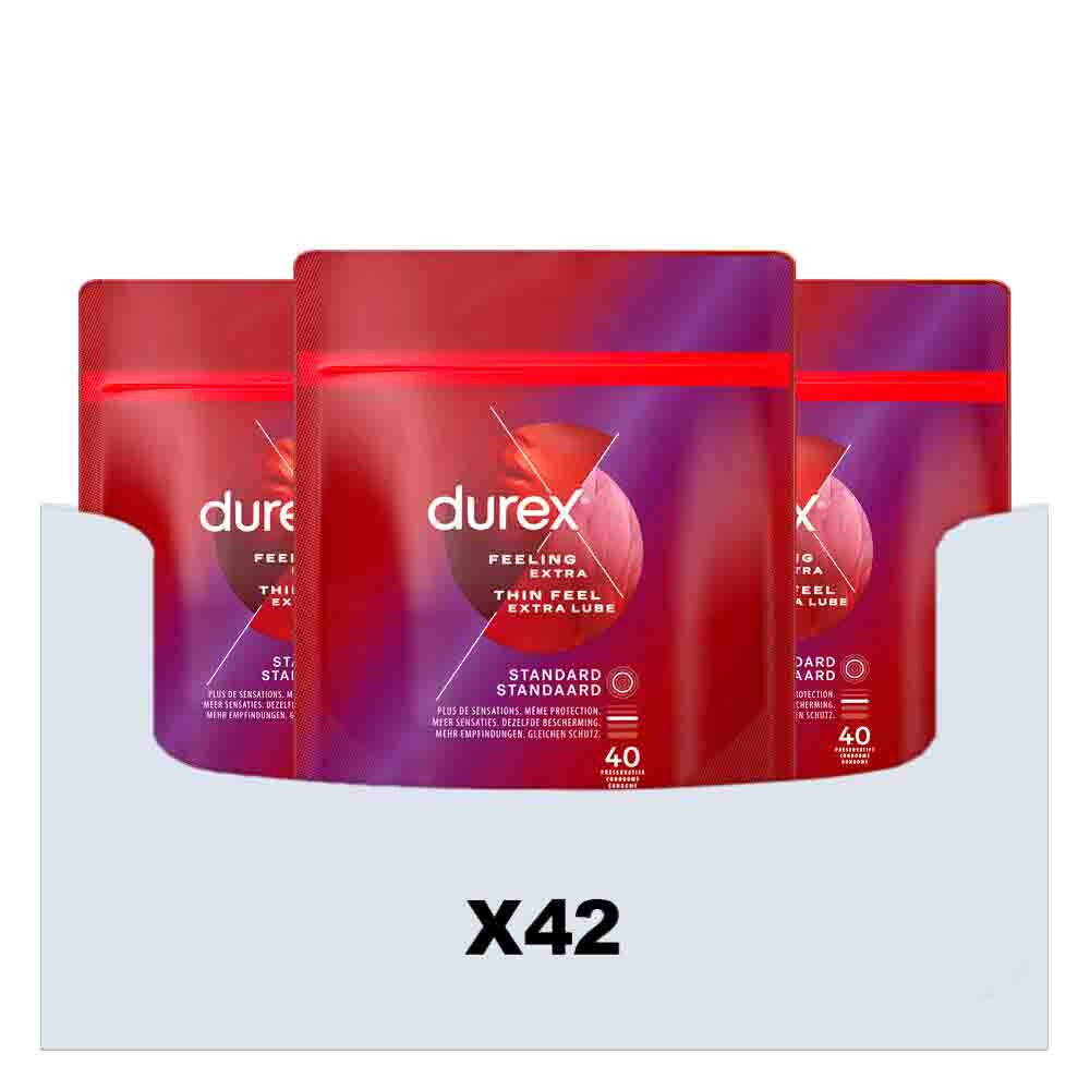 42x Durex Condooms Thin Feel met Extra Glijmiddel 40 stuks