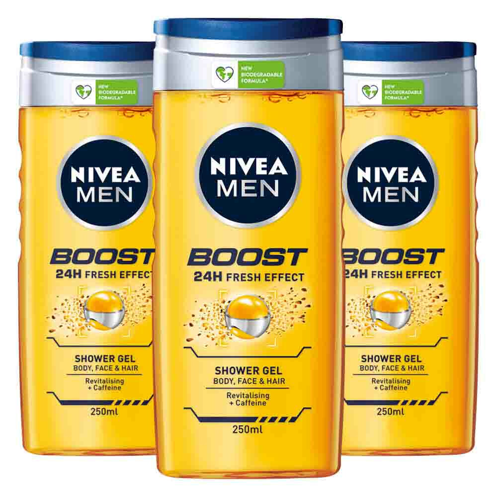 3x Nivea Men Boost Douchegel 250 ml