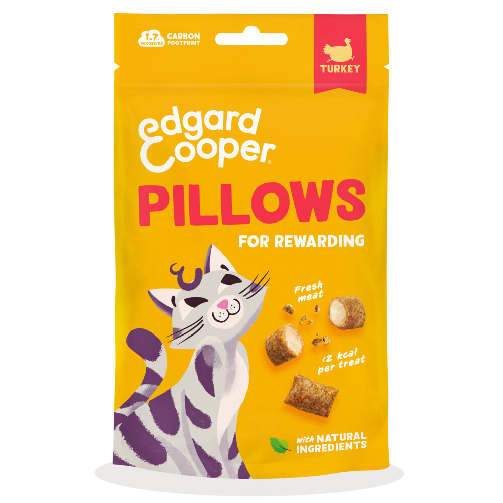 Edgard&Cooper Adult Pillows Kattensnack Kalkoen 60 gr