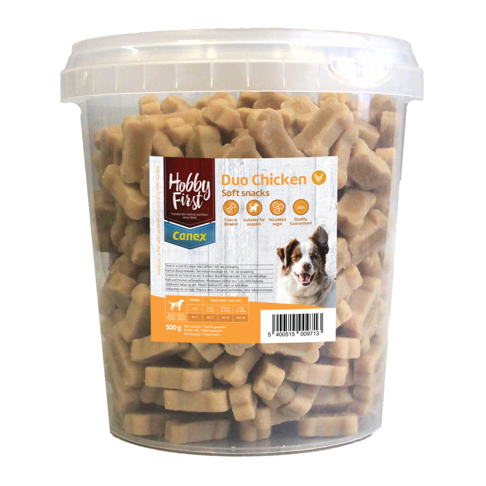 HobbyFirst Canex Soft Hondensnack Duo Chicken 500 gr