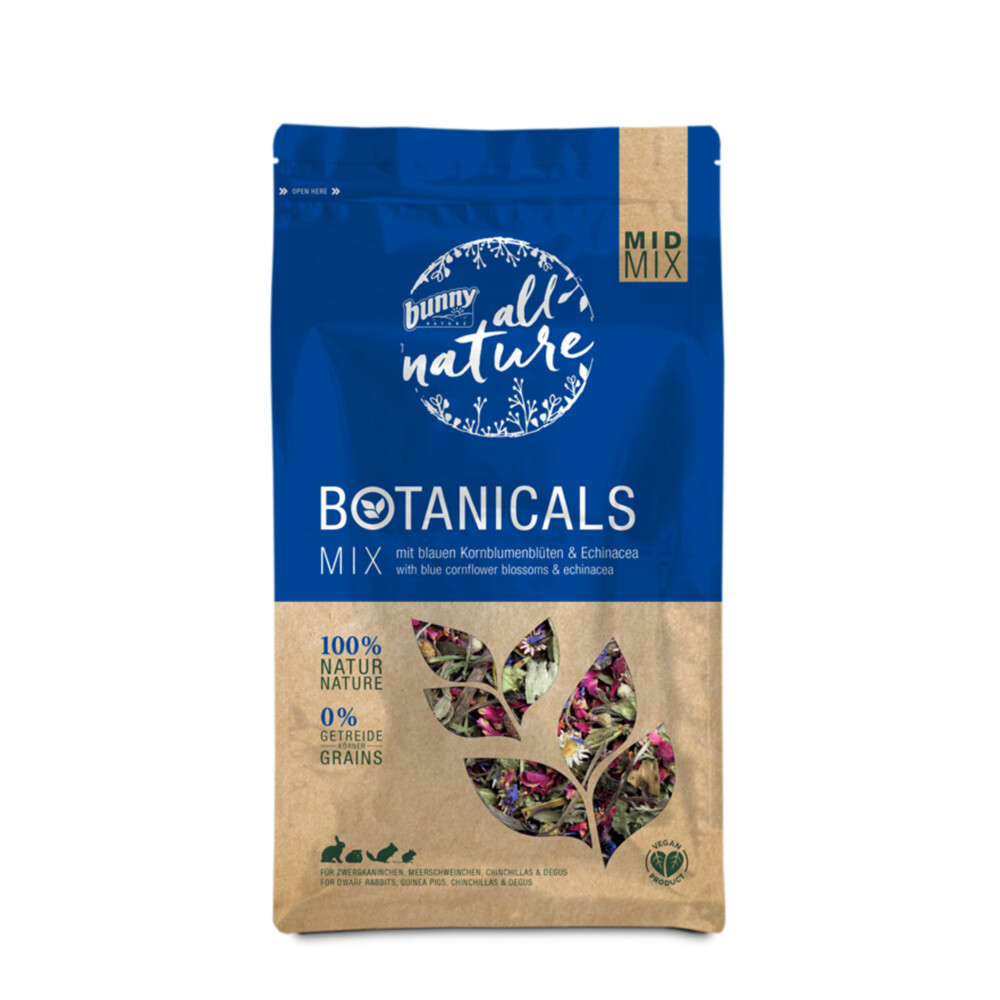 4x Bunny Nature Botanicals Mid Blue Cornflower Blossoms&Echinacea 120 gr