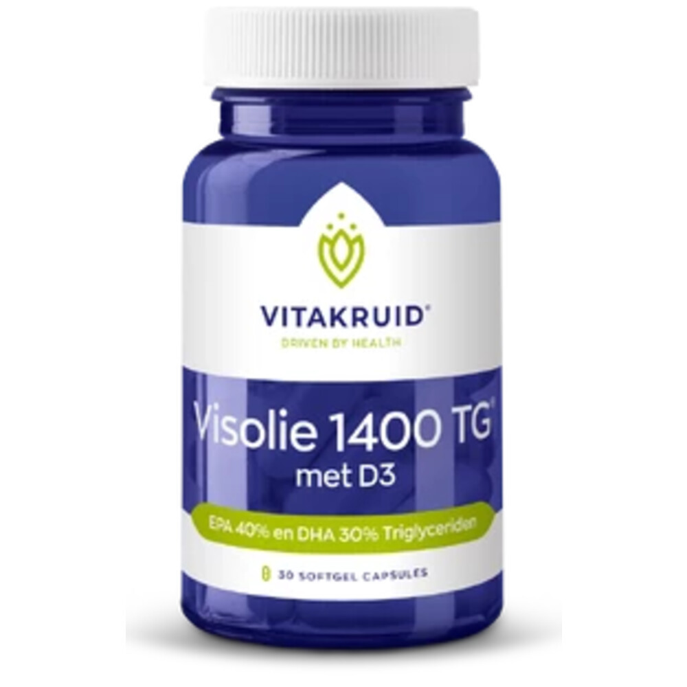 Gratis Verzending: 2x Vitakruid Visolie 1400 Met D3 Triglyceriden EPA 40%&DHA 30% 30 capsules