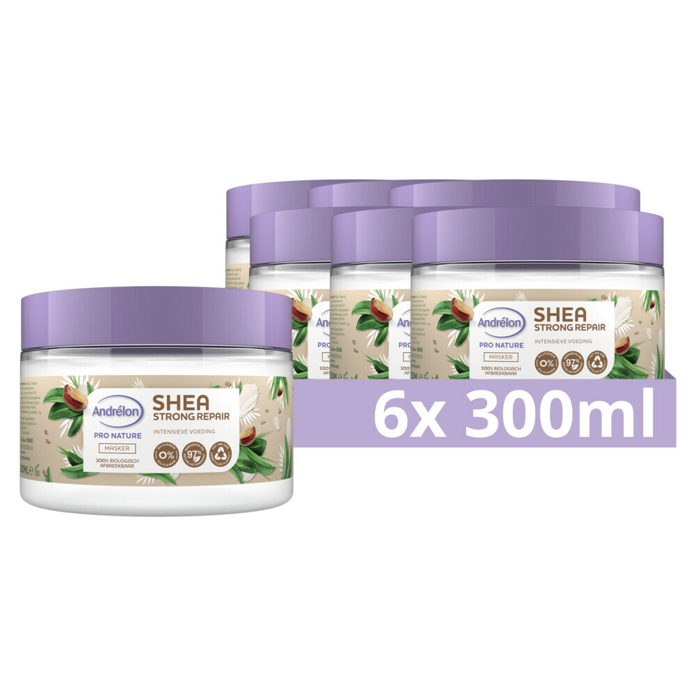 6x Andrelon Haarmasker Shea Strong Repair 300 ml