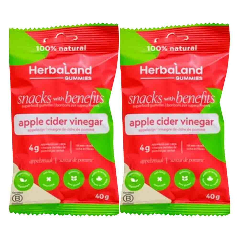 2x Herbaland Gummies Apple Cider Vinegar 40 gr